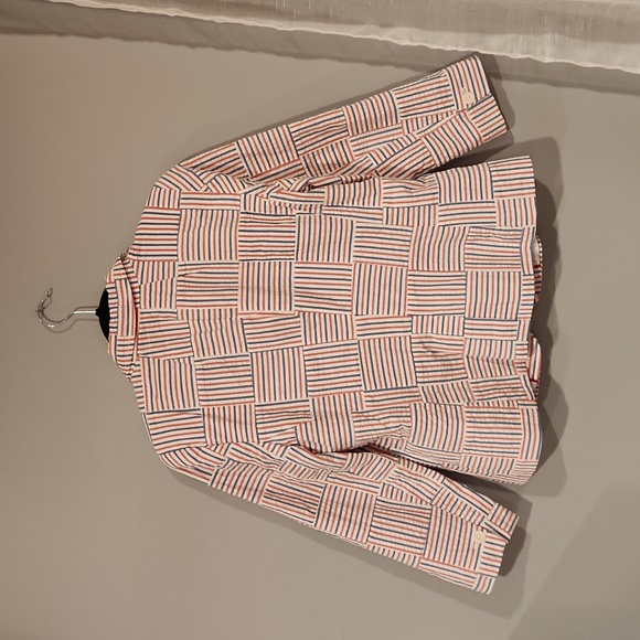 ⭕️ PRICE FIRM NEW Talbots Seersucker Patchwork Striped Blazer Size Petite 12 - Picture 8 of 8